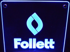 Follett Double Sided 11" Award Trophy Double Sided Acrylic Lighted Edge Lit LED Sign / Light Up Plaque Full Size Made in USA