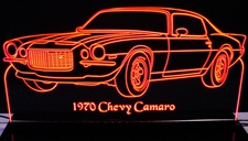 1970 Camaro Split Bumper Acrylic Lighted Edge Lit LED Sign / Light Up Plaque Full Size Made in USA