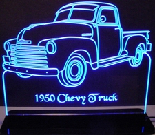 1950 Chevy with visors Pickup Truck Acrylic Lighted Edge Lit LED Sign / Light Up Plaque Full Size Made in USA