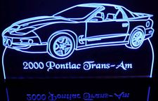 2000 Pontiac Trans Am Acrylic Lighted Edge Lit LED Car Sign / Light Up Plaque