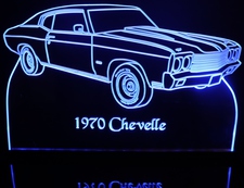 1970 Chevelle Acrylic Lighted Edge Lit LED Sign / Light Up Plaque Full Size Made in USA