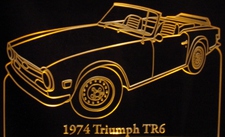 1974 Triumph TR7 Acrylic Lighted Edge Lit LED Sign / Light Up Plaque Full Size Made in USA