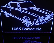 1965 Plymouth Barracuda Cuda Acrylic Lighted Edge Lit LED Sign / Light Up Plaque Full Size Made in USA