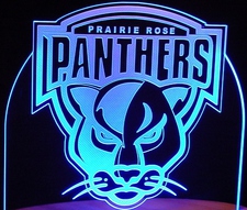 Company Business Logo Trophy Award Panthers Acrylic Lighted Edge Lit LED Sign / Light Up Plaque Full Size Made in USA