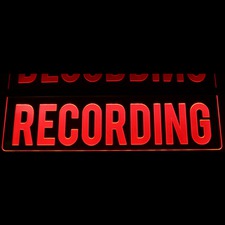 Recording Double Sided Horizontal (add your own text) Home Studio On The Air 16" wide Acrylic Lighted Edge Lit LED Sign / Light Up Plaque Full Size Made in USA