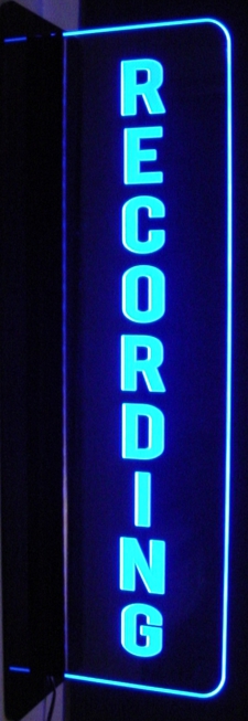 Recording Music Studio Court house Court Room Left Side Wall Mount Acrylic Lighted Edge Lit LED Sign / Light Up Plaque Full Size Made in USA