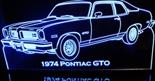 1974 GTO Acrylic Lighted Edge Lit LED Sign / Light Up Plaque Full Size Made in USA