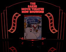 Theater Sign Movie DVD Holder with shelf Movie not included Acrylic Lighted Edge Lit LED Sign / Light Up Plaque Full Size Made in USA