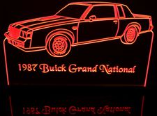 1987 Buick Grand National Acrylic Lighted Edge Lit LED Sign / Light Up Plaque Full Size Made in USA