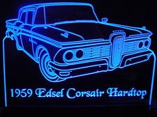 1959 Edsel Corsair Hardtop Acrylic Lighted Edge Lit LED Sign / Light Up Plaque Full Size Made in USA