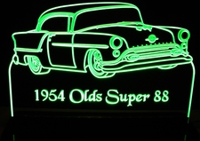 1954 Olds Super 88 Oldsmobile Acrylic Lighted Edge Lit LED Sign / Light Up Plaque Full Size Made in USA