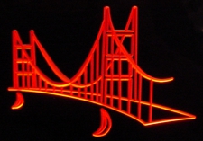 Bay Bridge (Add your business logo etc) San Francisco Acrylic Lighted Edge Lit LED Sign / Light Up Plaque Full Size Made in USA