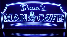 Man Cave (add your own name) Acrylic Lighted Edge Lit LED Sign / Light Up Plaque Full Size Made in USA