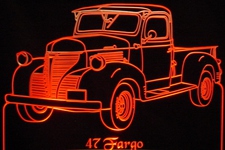 1947 Fargo Pickup Acrylic Lighted Edge Lit LED Truck Sign / Light Up Plaque