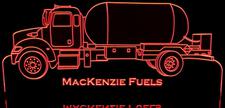 Semi Truck Propane Gas Hauler Tanker (add your own text) Acrylic Lighted Edge Lit LED Sign / Light Up Plaque Full Size Made in USA