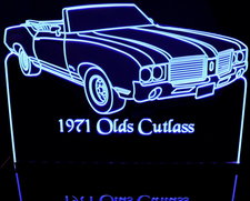 1971 Oldsmobile Cutlass SX Convertible Acrylic Lighted Edge Lit LED Sign / Light Up Plaque Full Size Made in USA