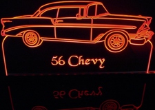 1956 Chevy 2 Door Hardtop Acrylic Lighted Edge Lit LED Sign / Light Up Plaque Full Size Made in USA