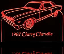 1967 Chevy Chevelle Acrylic Lighted Edge Lit LED Sign / Light Up Plaque Full Size Made in USA