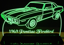 1969 Firebird Acrylic Lighted Edge Lit LED Sign / Light Up Plaque Full Size Made in USA