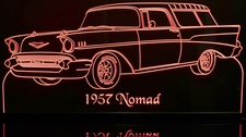 1957 Nomad Acrylic Lighted Edge Lit LED Sign / Light Up Plaque Full Size Made in USA