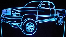 2001 Ram Acrylic Lighted Edge Lit LED Sign / Light Up Plaque Full Size Made in USA