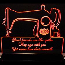 Sewing Machine Quilt Making (11" only) Acrylic Lighted Edge Lit LED Sign / Light Up Plaque Full Size Made in USA