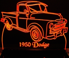 1950 Dodge Pickup Truck PU Acrylic Lighted Edge Lit LED Sign / Light Up Plaque Full Size Made in USA