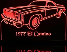 1977 El Camino LH Acrylic Lighted Edge Lit LED Sign / Light Up Plaque Full Size Made in USA