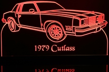 1979 Cutlass RH Acrylic Lighted Edge Lit LED Sign / Light Up Plaque Full Size Made in USA