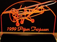 1959 Piper TriPacer Airplane Plane Acrylic Lighted Edge Lit LED Sign / Light Up Plaque Full Size Made in USA