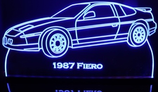 1987 Fiero Acrylic Lighted Edge Lit LED Sign / Light Up Plaque Full Size Made in USA