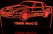 1988 Camaro IROC-Z with scoops Acrylic Lighted Edge Lit LED Sign / Light Up Plaque Full Size Made in USA