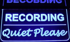 Recording Quiet Please Studio Court Room Acrylic Lighted Edge Lit LED Sign / Light Up Plaque Full Size Made in USA