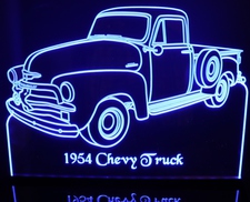 1954 Chevy Pickup Truck Acrylic Lighted Edge Lit LED Sign / Light Up Plaque Full Size Made in USA