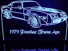 1979 Trans Am Acrylic Lighted Edge Lit LED Sign / Light Up Plaque Full Size Made in USA