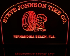 Tire Company Advertising Business (sample only) add your own text & image Acrylic Lighted Edge Lit LED Sign / Light Up Plaque Full Size Made in USA