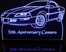 1997 Camaro 30th Anniversary Acrylic Lighted Edge Lit LED Sign / Light Up Plaque Full Size Made in USA