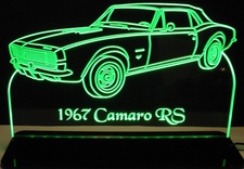1967 Camaro SS Convertible Acrylic Lighted Edge Lit LED Sign / Light Up Plaque Full Size Made in USA