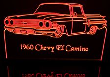 1960 Chevy El Camino Acrylic Lighted Edge Lit LED Sign / Light Up Plaque Full Size Made in USA
