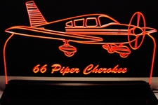 1966 Airplane Piper Cherokee 140 Acrylic Lighted Edge Lit LED Sign / Light Up Plaque Full Size Made in USA