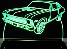 1970 Nova Acrylic Lighted Edge Lit LED Sign / Light Up Plaque Full Size Made in USA