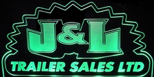 J & L Trailer Sales Advertising Business Logo Design Acrylic Lighted Edge Lit LED Sign / Light Up Plaque