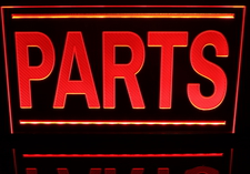 Parts Advertising Business Logo Acrylic Lighted Edge Lit LED Sign / Light Up Plaque Full Size Made in USA