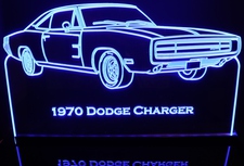 1970 Dodge Charger Acrylic Lighted Edge Lit LED Sign / Light Up Plaque Full Size Made in USA