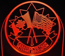 Vietnam Veterans Canada Acrylic Lighted Edge Lit LED Sign / Light Up Plaque Full Size Made in USA