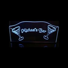 Bar Glasses Martini Drink Acrylic Lighted Edge Lit LED Sign / Light Up Plaque Full Size Made in USA