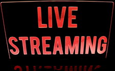 Live Streaming recording sign 21" x 12" only Acrylic Lighted Edge Lit LED Sign / Light Up Plaque Full Size Made in USA