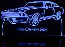 1968 Chevelle Acrylic Lighted Edge Lit LED Sign / Light Up Plaque Full Size Made in USA