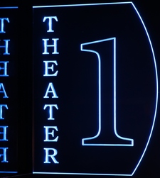Theater Home Box Office Movie 1 Acrylic Lighted Edge Lit LED Sign / Light Up Plaque Full Size Made in USA