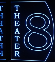 Theater Home Box Office Movie 8 Acrylic Lighted Edge Lit LED Sign / Light Up Plaque Full Size Made in USA